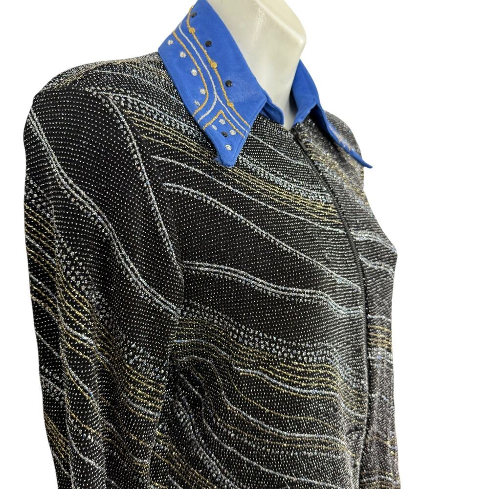 1849 Authentic Ranchwear USA Made Stretch Rodeo Rhinestone Zip Up Show Jacket S - Picture 4 of 16